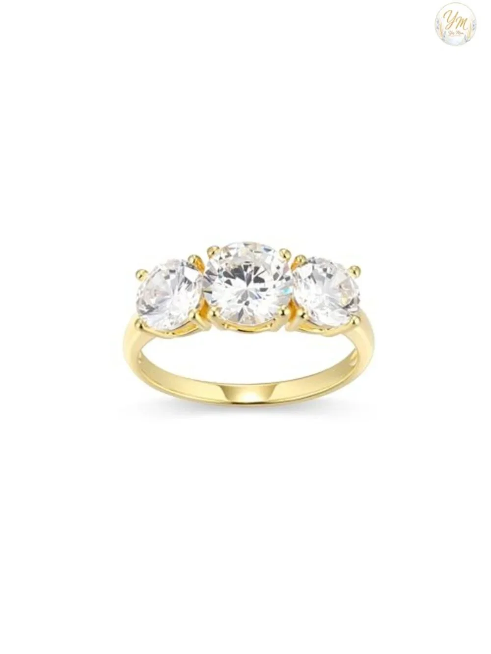 .925 Sterling Silver 3-Stone CZ Engagement Ring, Prong Set, Promise Ring,